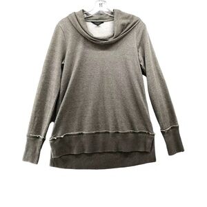 Lucky Brand Gray Cowl Neck Sweater with Layered Design